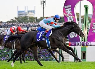 天皇賞・秋で優勝したクリストフ・ルメール騎乗のイクイノックス＝東京競馬場